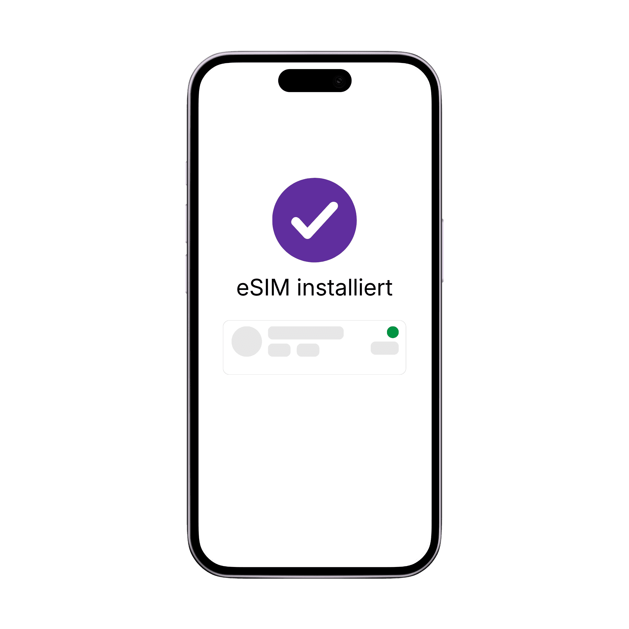 Telefon installiert eine eSIM mittels QR-Code oder Installationslink.
