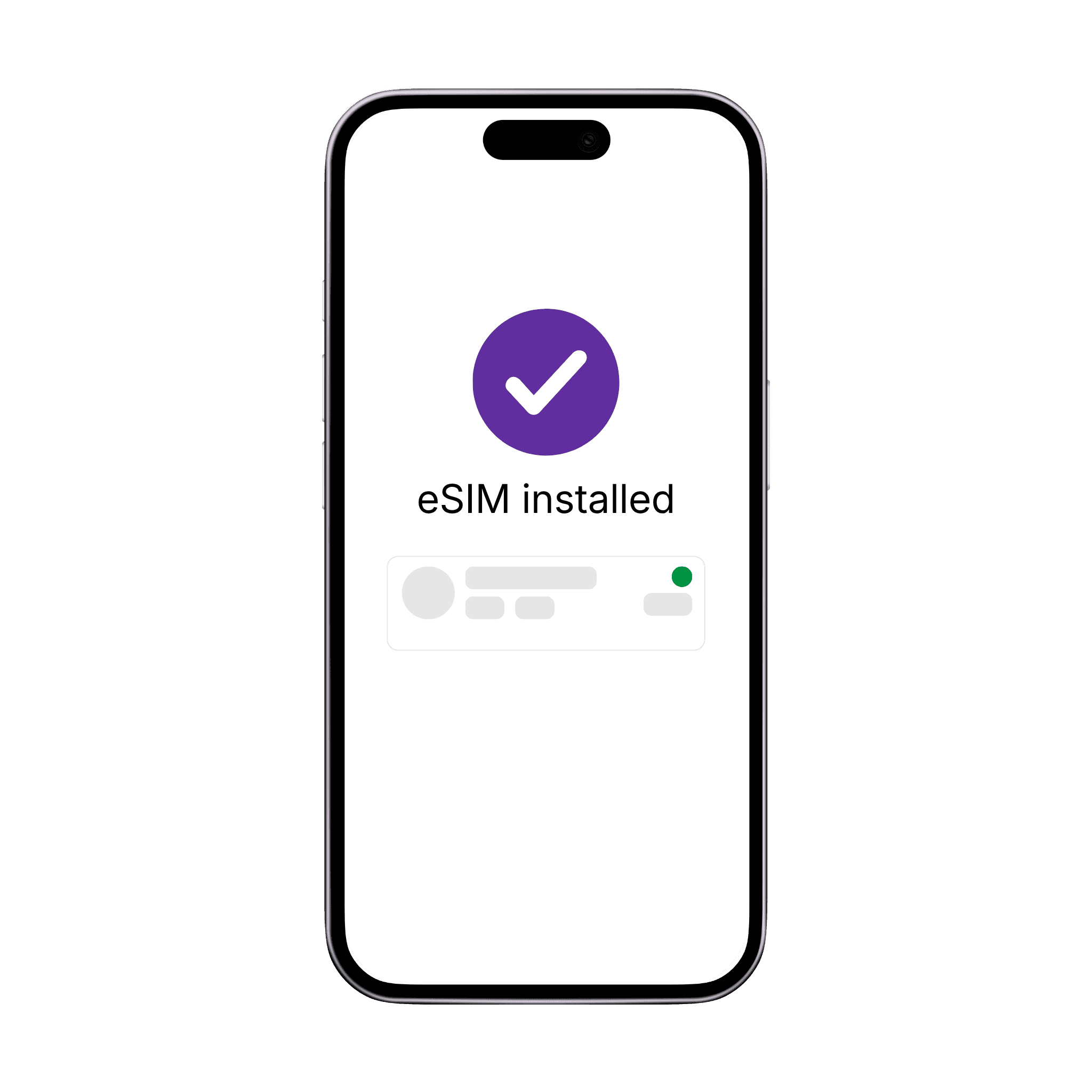 Phone installs an eSIM using a QR code or installation link.