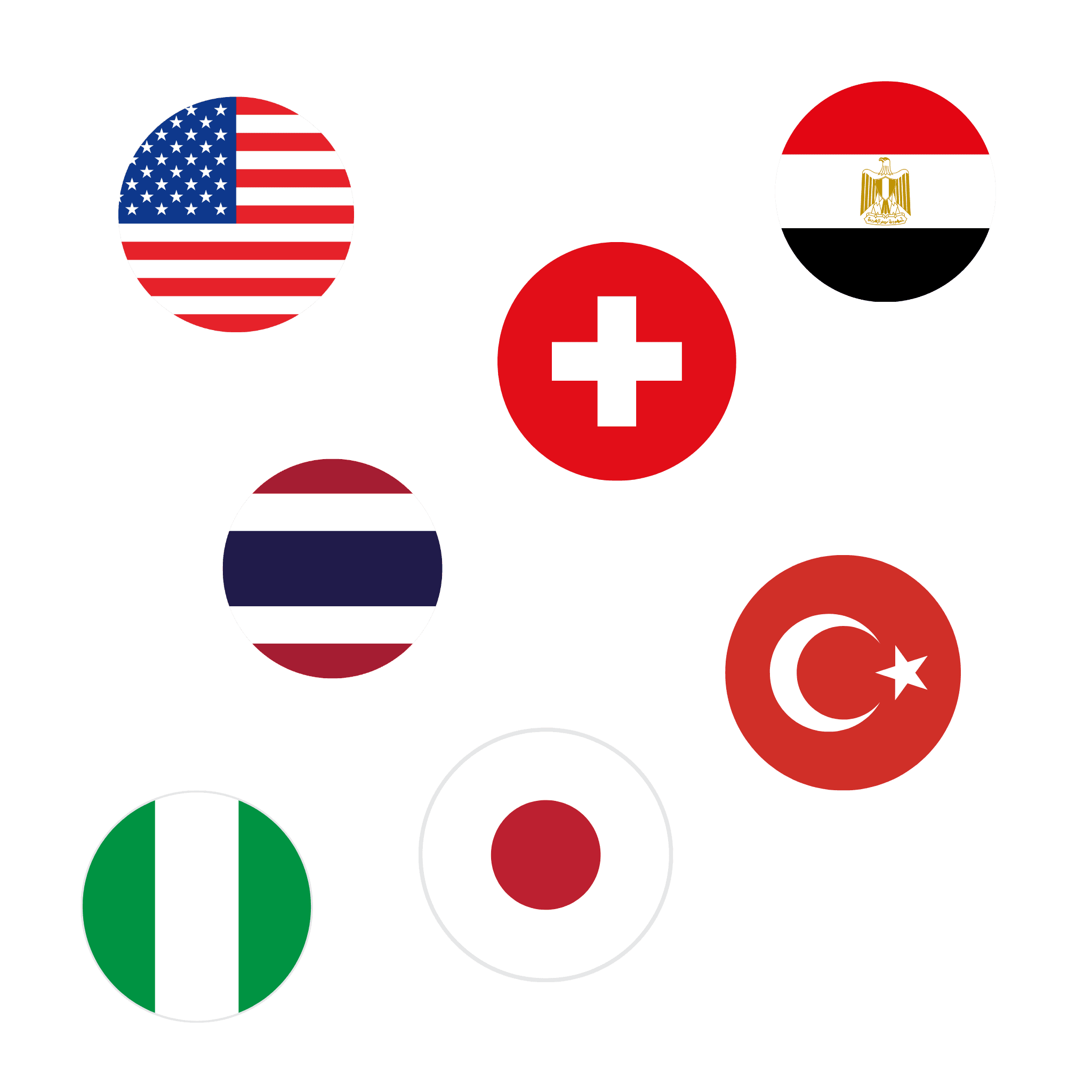 Flags of various countries.