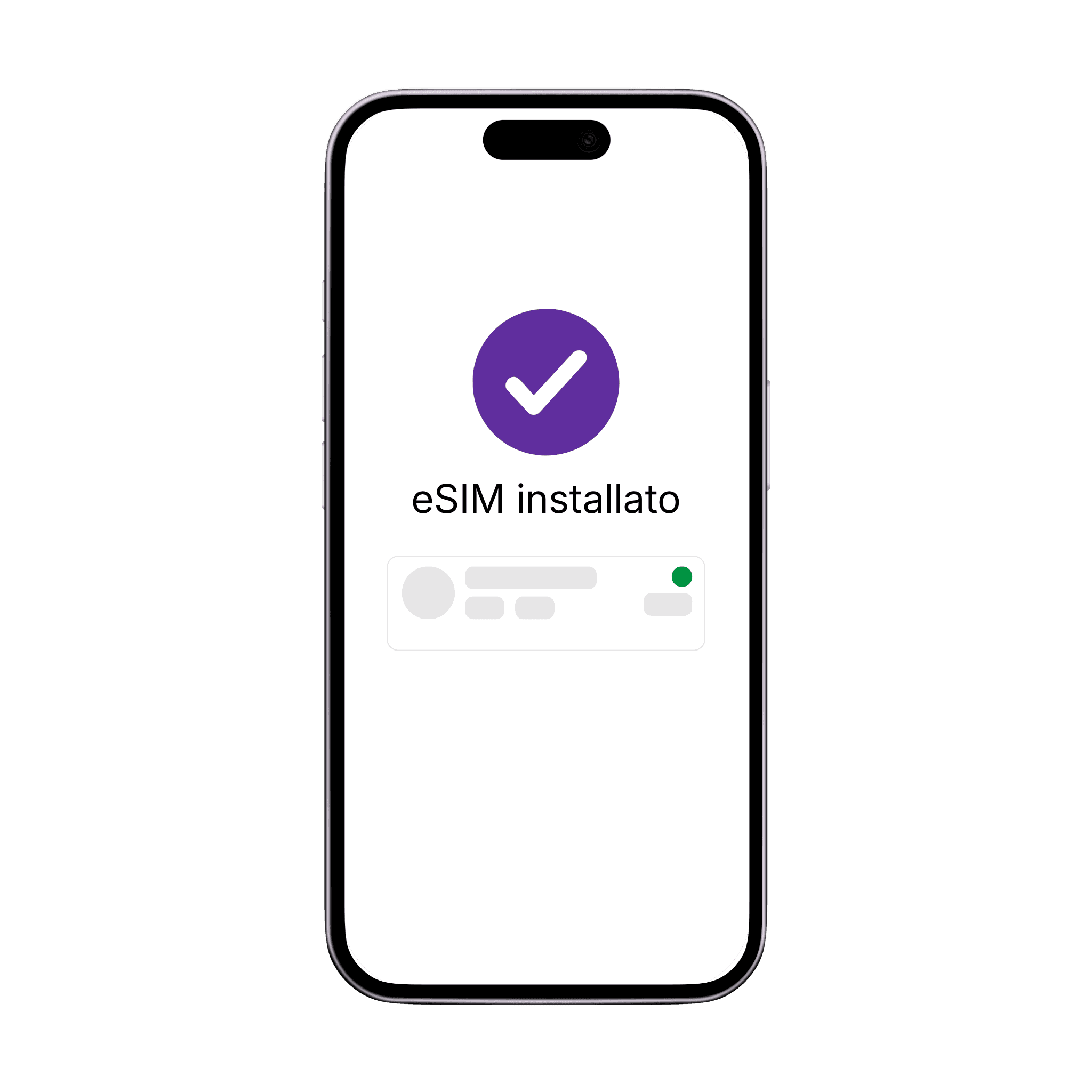 Il telefono installa una eSIM utilizzando un codice QR o un link di installazione.