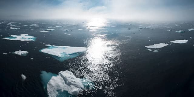 Melting ice in Antarctica